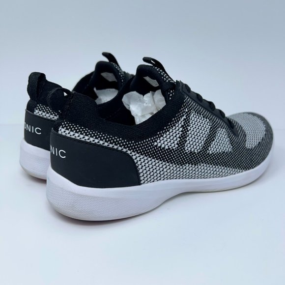 Vionic Womens Lenora Walking Shoes Black White Lace Up Low Top 7.5 Wide - Picture 7 of 12